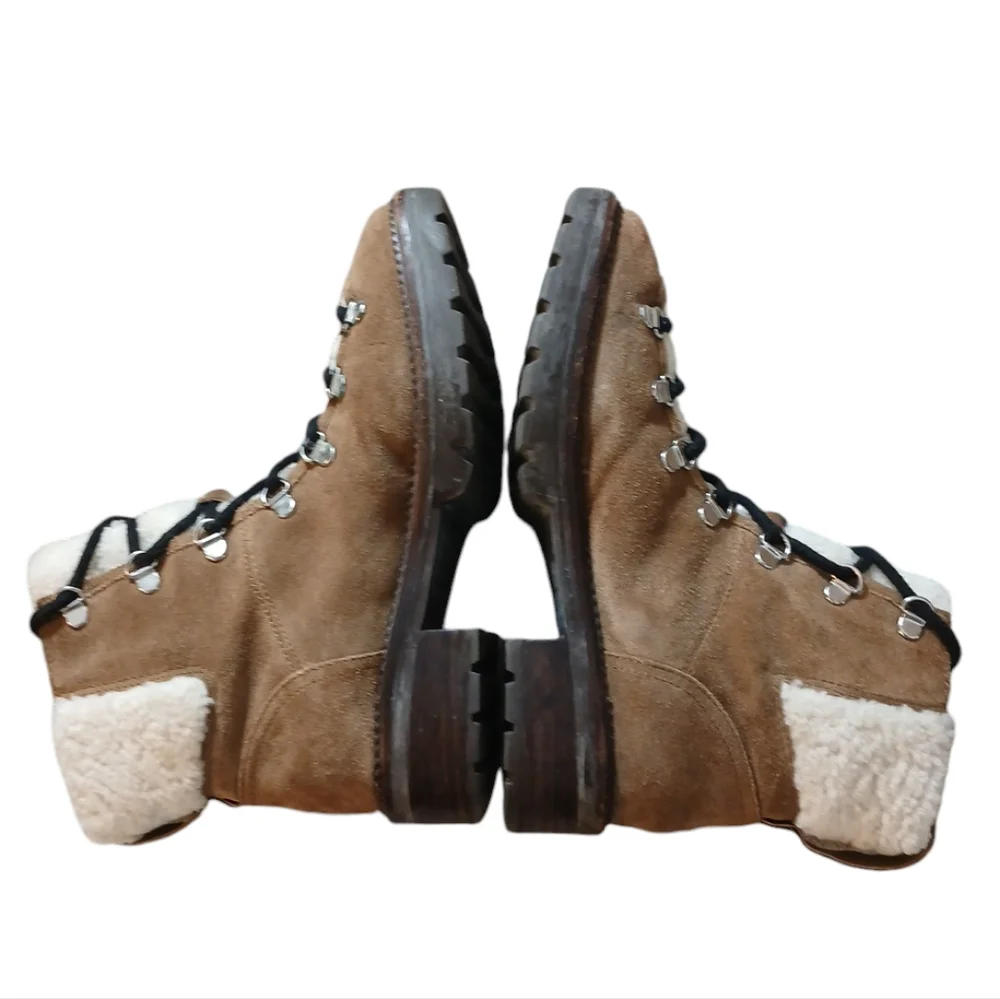 Marc Fischer Capell Boots Suede and Sherpa Combat Hiking Boots size 8